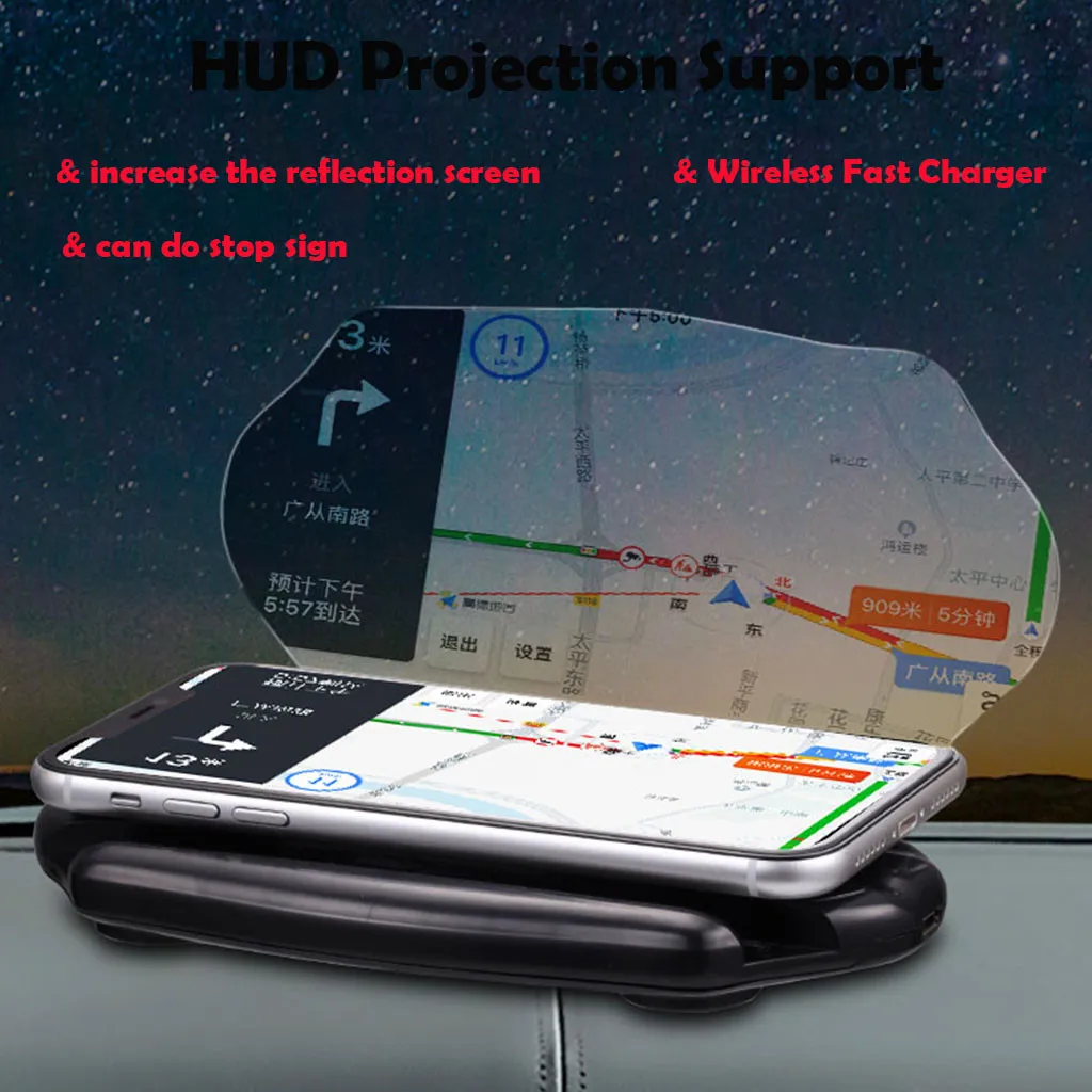 Универсальный автомобильный HUD Дисплей проектор телефон Навигация держатель