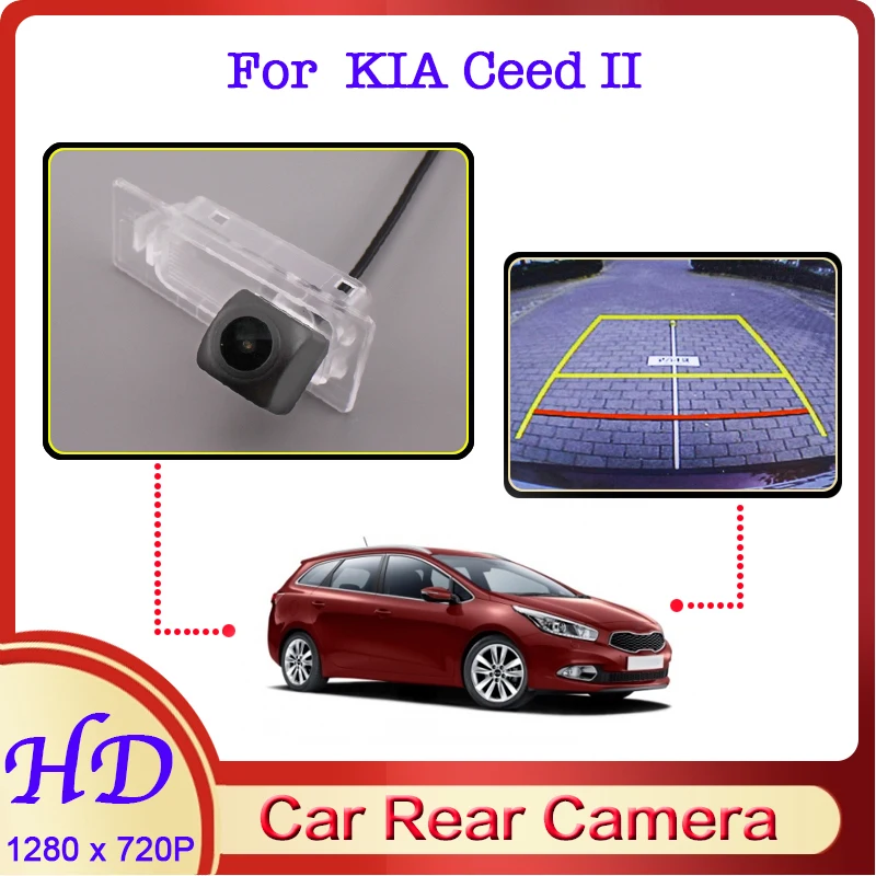 

Автомобильная камера заднего вида «рыбий глаз» для KIA Ceed II 2012 ~ 2018, HD Водонепроницаемая специализированная камера заднего вида с функцией но...