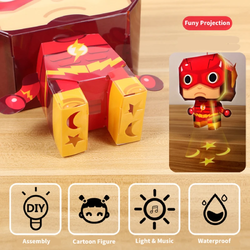 DIY 3D мультфильм музыка портативный светодиодные игрушечные фонари для мальчиков