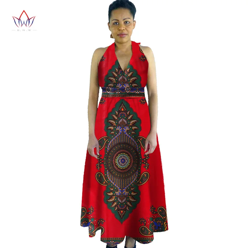 Летнее женское платье в африканском стиле на заказ длинное без рукавов с принтом