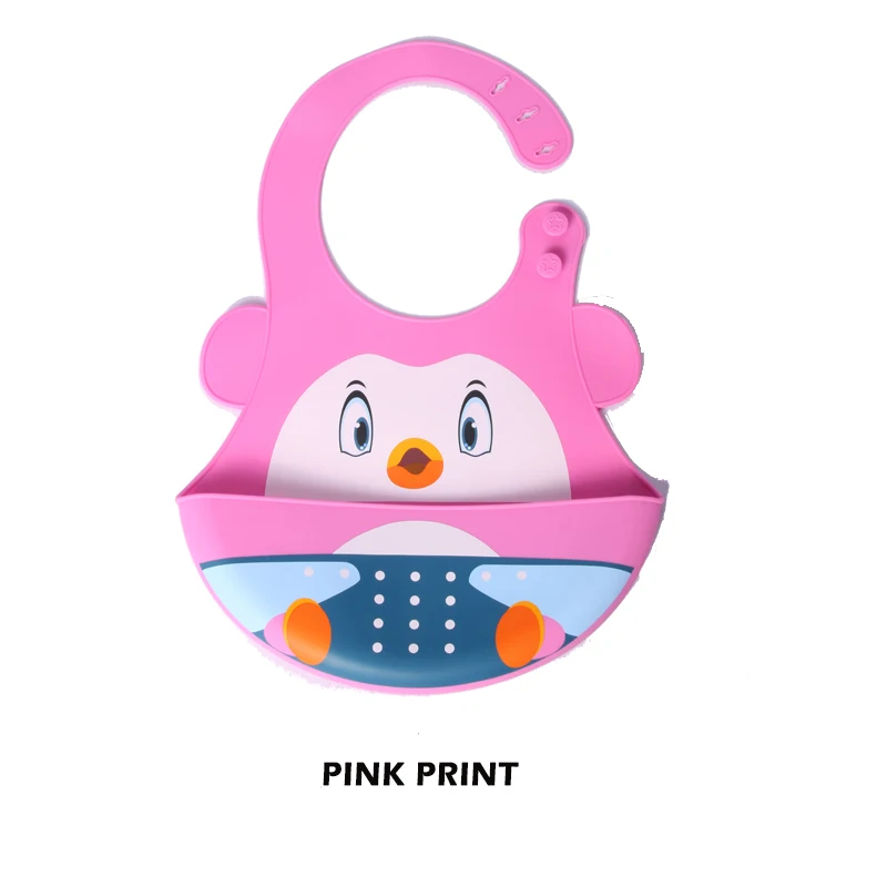 Силиконовые детские нагрудники водонепроницаемые кармашек для риса с принтом