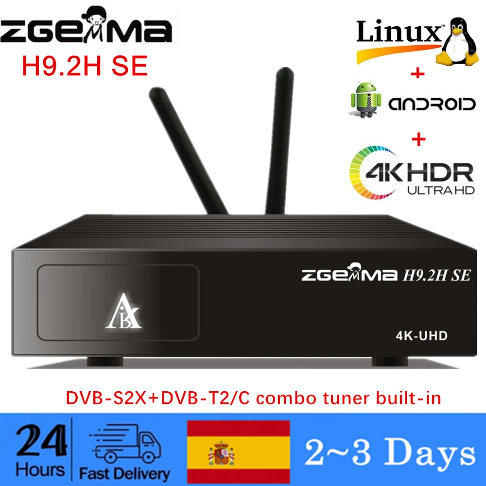 Bestellen Neue ZGEMMA H 9,2 H SE Linux & Android Dual OS Enigma2 Digitale 4K UHD Satellite Empfänger DVB-S2X + DVB-T2/C Bauen In WiFi Upgrade H 9,2 S