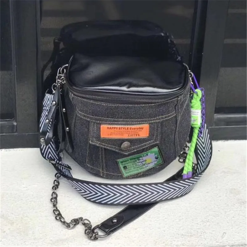 

New Female Casual Bags Denim Retro Hit Color Personality Messenger Bag Fashion Shoulder Bags Women Purse and Handbags Sac A Main