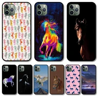 cool horse phone case cover for iphone 12 pro max 11 8 7 6 s xr plus x xs se 2020 mini black cell shell