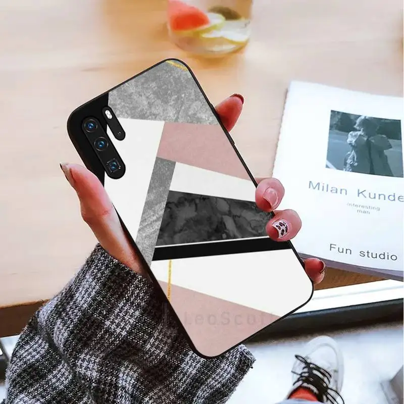 

Electroplate Geometric Marble Phone Cases For Huawei honor Mate mate P 10 9X 10i 20 30 40 y7 lite pro p smart 2019