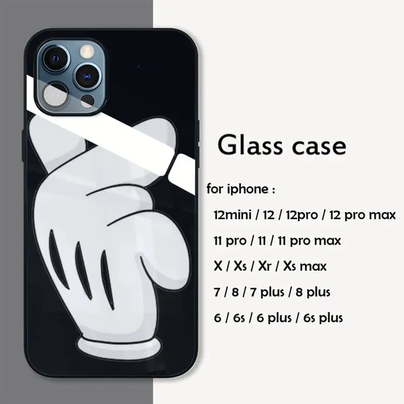 

Anime finger Tempered glass silicone phone case for iphone 12 mini 11 pro Xs Max X Xr 6 6s 7 8 Plus se 2020 cover
