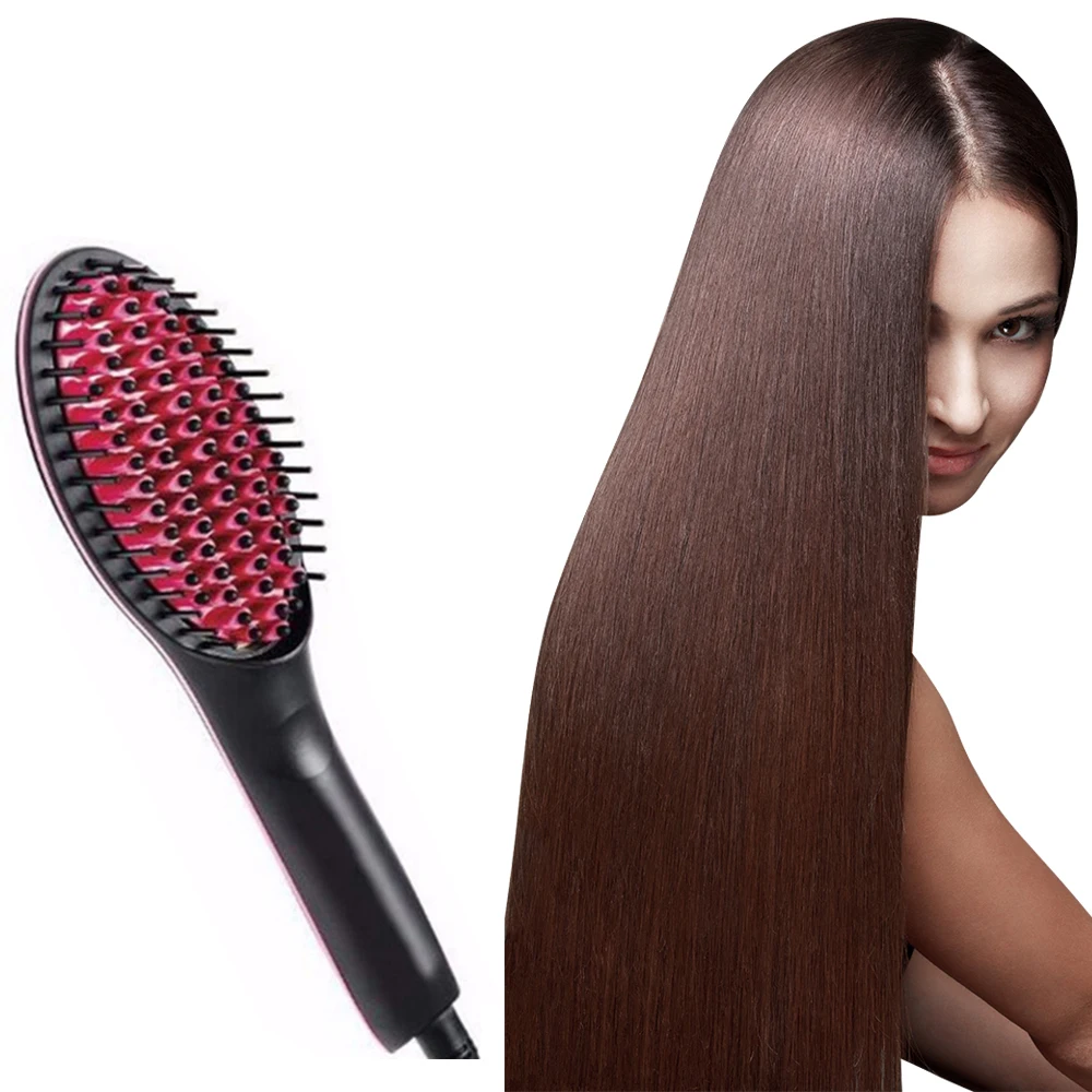 Профессиональная Керамическая электрическая щетка для волос выпрямляющие утюги
