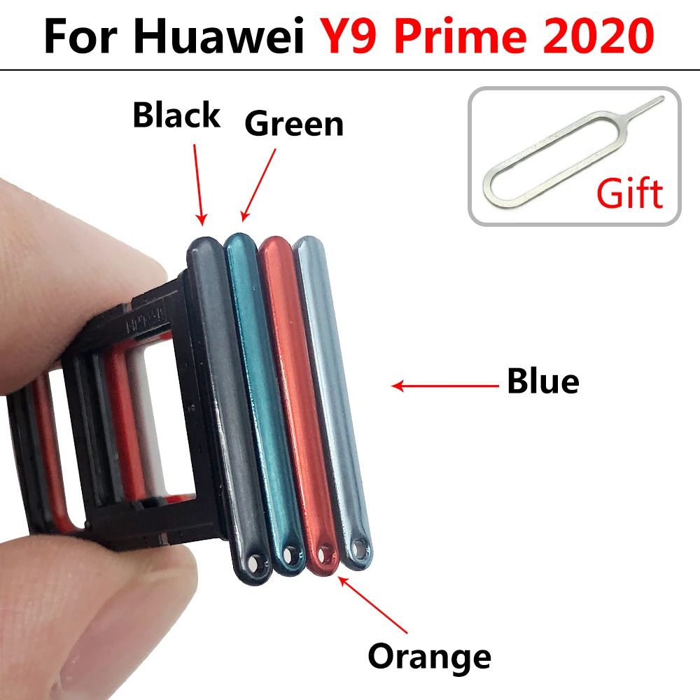 5Pcs/Lot，NEW SIM Card Slot SD Card Tray Holder Adapter Replacement Part With Pin For Huawei Y6 Y7P Y8P 2020 Y9 Prime 2019 images - 6