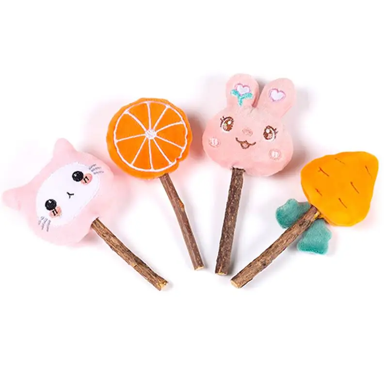 4 шт кошка игрушка С Кошачьей Мятой фрукты Форма PlushFun Ассорти Silvervine палка Herbe чат