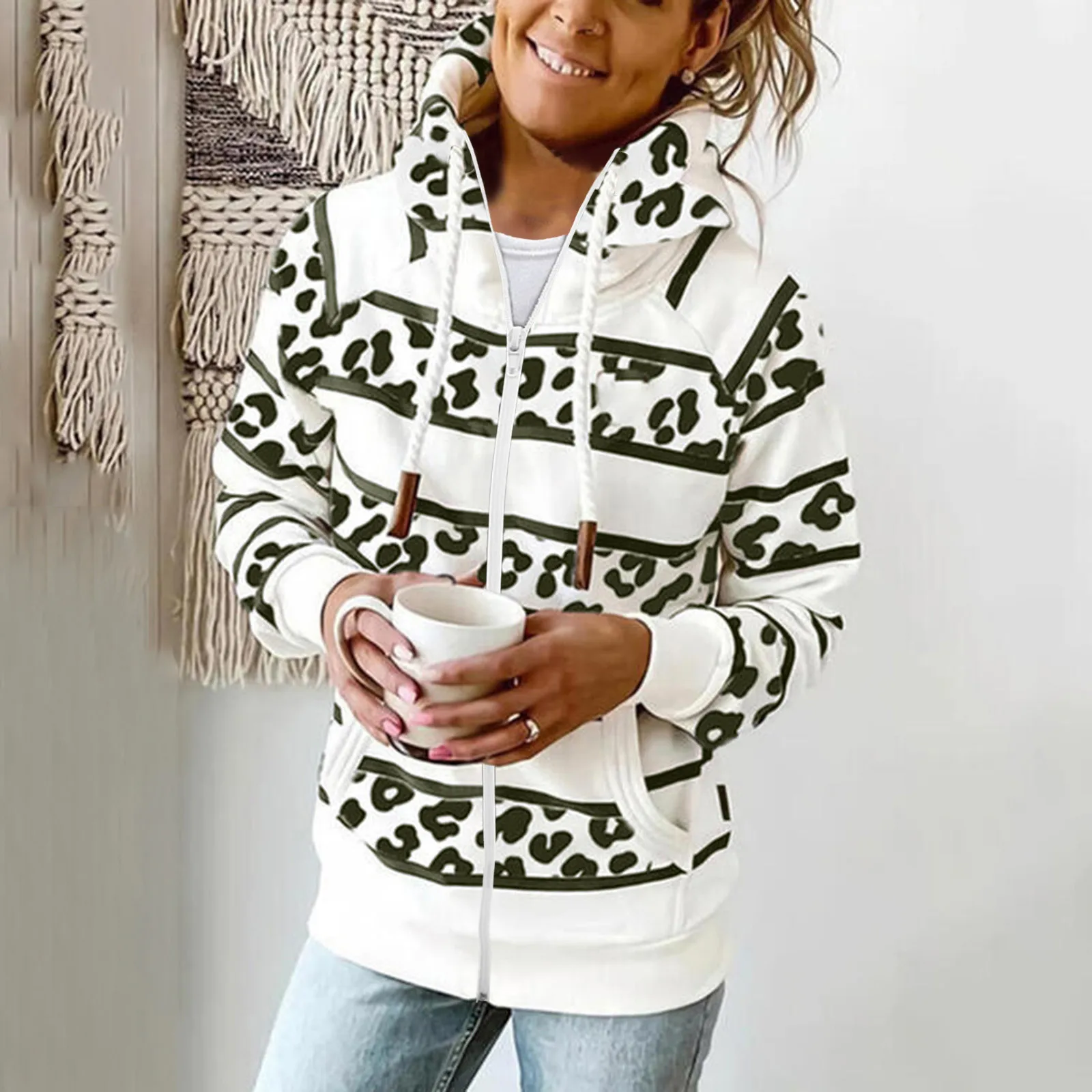 

Женская толстовка с длинным рукавом, на молнии