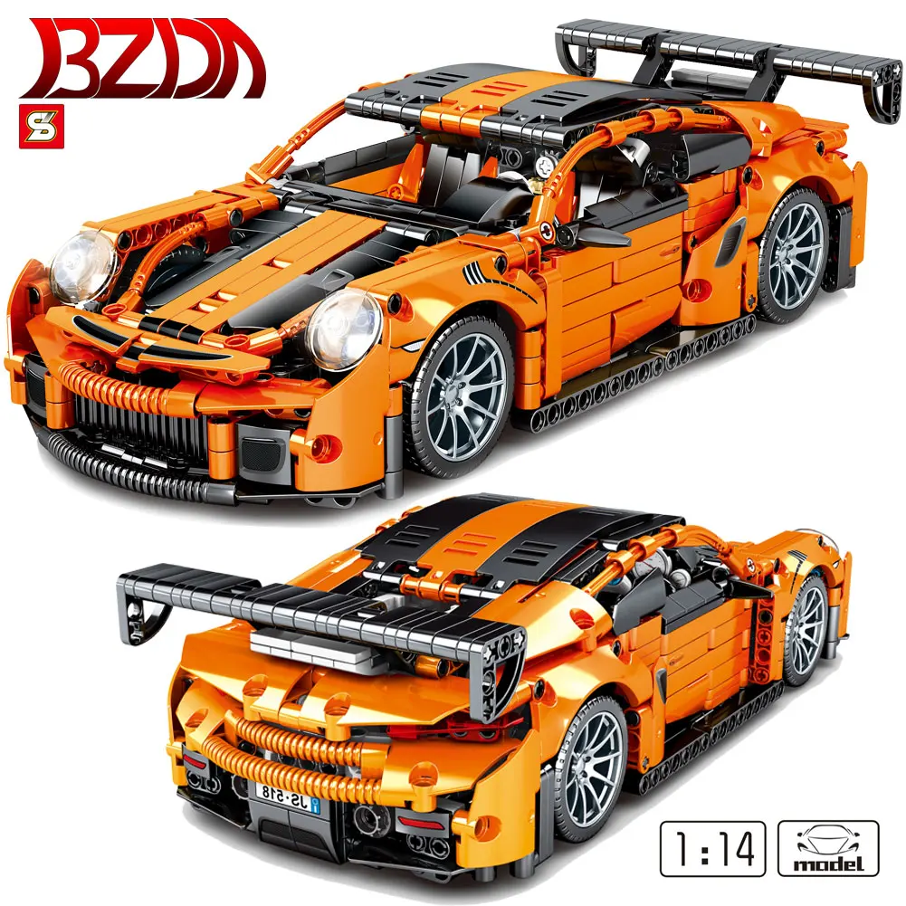 

The 1:14 City Mechanical High-tech Super Sports Racing Car Model Building Blocks MOC Racing Vehicle Bricks Toys For Kids