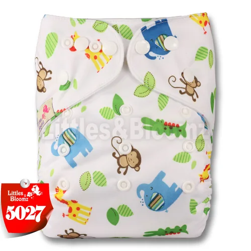 [Littles&Bloomz] новые детские один размер Многоразовые вкладыши для тканевых подгузников крышка Обёрточная бумага для Применение с плоским крышам или приталенные пеленки - Цвет: 5027