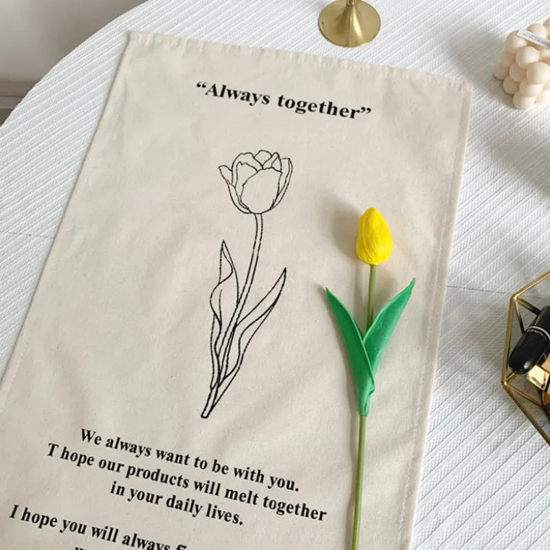 Nordic Ins Cloth Flower Wall Hanging Tapestry Fabric Hand-drawn Macrame Napkin Dorm Apartment Decoration | Дом и сад
