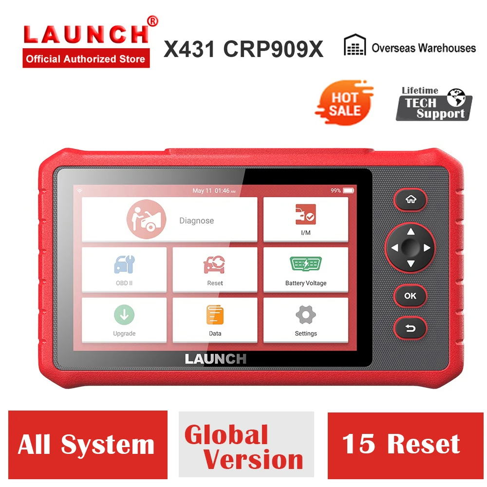 Новейший LAUNCH X431 CRP909X автомобильный диагностический сканер полный obd2 функции