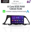 Автомобильный мультимедийный плеер, 6 ГБ + 128 Гб Carplay DSP Android 11,0 для Hyundai-Sonata 9 2015 2016 2017 2018 360 камера 4G LTE радио 2din