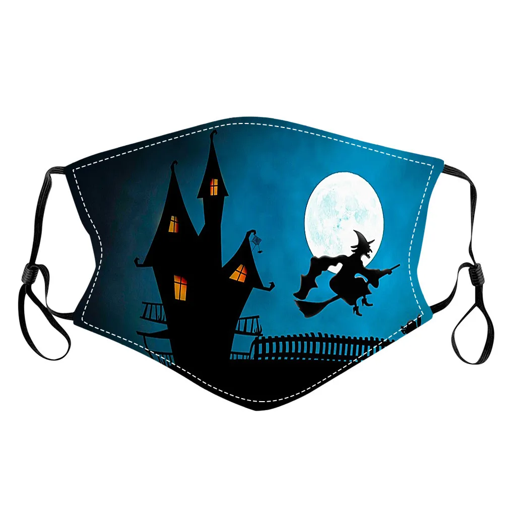 

Adult Fashion Halloween Printed Masks Can Be Washed With Filter Mask Personal Protective Fast Delivery Mascarillas