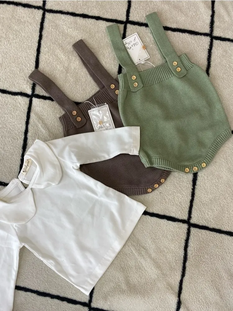 

Spring Baby Knitting Rompers Cute Overalls Newborn Baby Boys Clothes 0-24M Infantil Baby Girl Boy Sleeveless Romper Jumpsuit