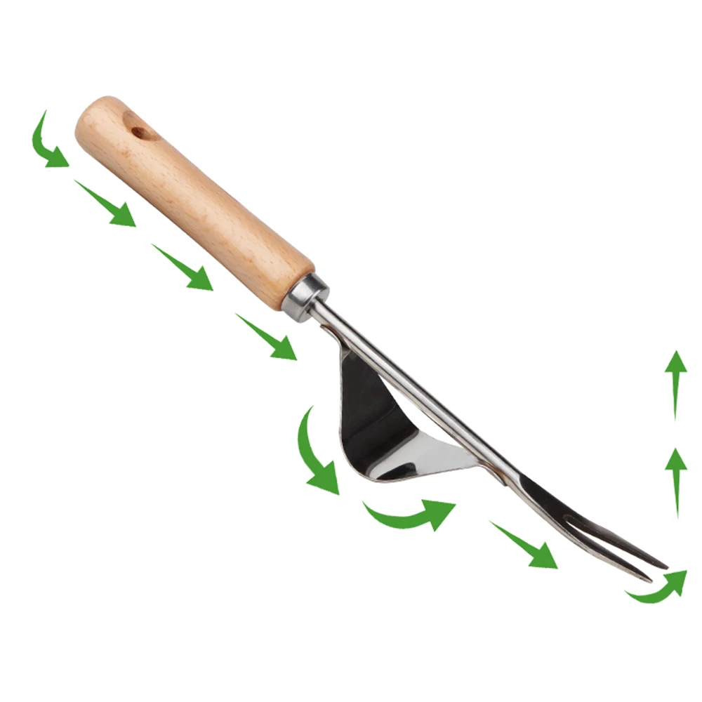 Ручная вилка из нержавеющей стали деревянная ручка для выемки инструмент
