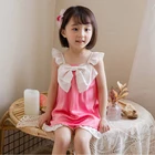 Летние Детские Дизайнерские комплекты для девочек. Милый детский пижамный комплект без рукавов с большим бантом, одежда для сна. Детская одежда