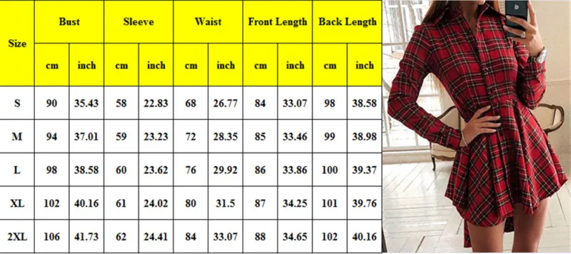 

Women Dress Autumn Winter Plaid Dresses Red Vintage Party Dress Casual Shirt Mini Dresses Vestido Womens Clothing