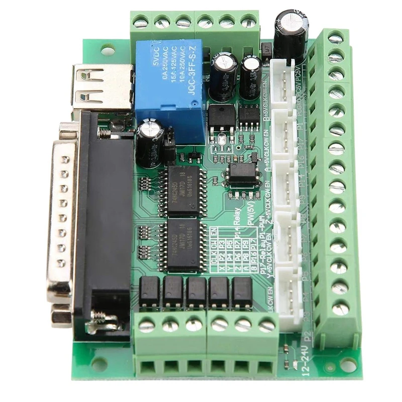Шаговый двигатель Интерфейс доска 12 24VDC MACH3 5 оси USB коммутационная плата для чпу