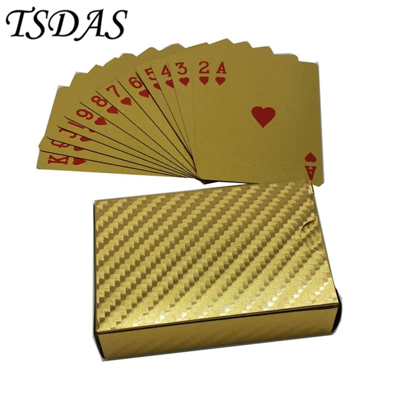 Чистый нормальный дизайн 24K новые игральные карты Позолоченные w/ 52 & 2 Jokers