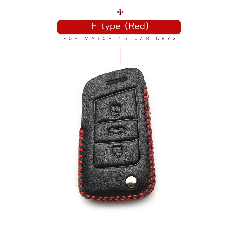 Leather Car Key Cover Shell Case For Volkswagen Tiguan MK2 Magotan Golf Passat B8 CC Beetle 2016 2017 2018 Skoda Superb A7 | Автомобили и
