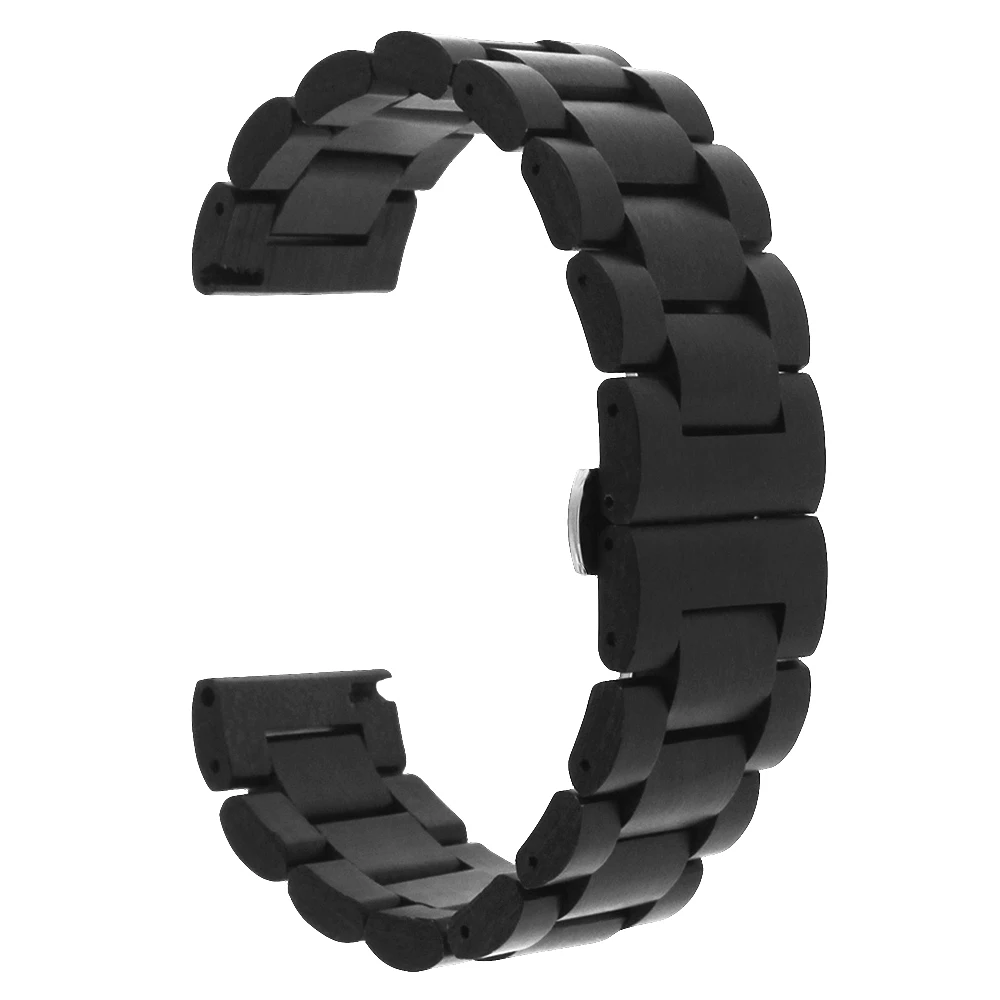 20mm 22mm Wood Watch Band for Huawei Watch GT Stainless Steel Strap Replacement Bracelet for Galaxy Wathc 3 Gear S3 46mm 42mm