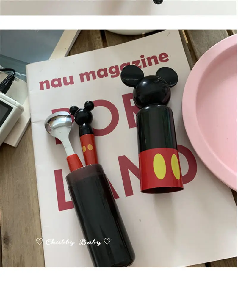 Korea Ins Cartoon Cute Shape Fork Spoon Tableware Set Student Portable Dinner Forks and | Дом и сад