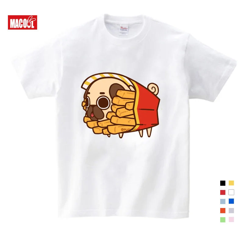 

Summer Toddler Kid Baby Girls T-shirt Pet dog chips Print Short Sleeve white Tshirt Infant Clothes Summer Clothes for Kids 3-12Y