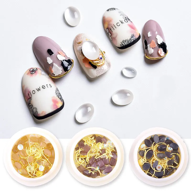 Разноцветные стразы ногти опал кристалл мокко вате капля конский глаз 3D блеск