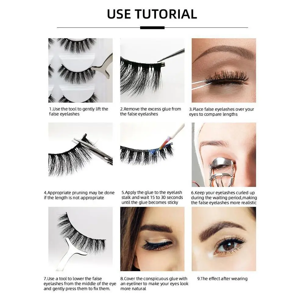 

10 Pairs 3D Mink Lashes Natural Long False Eyelashes HandMade Fake Extension Makeup Dramatic Fake Lashes Eyelash Eyelash Si H7Z4