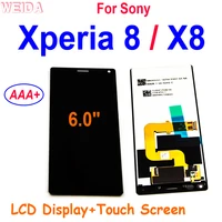 aaa 6 0 display for sony xperia 8 lcd display touch screen digitizer glass sensor assembly for sony x8 lcd replacement parts