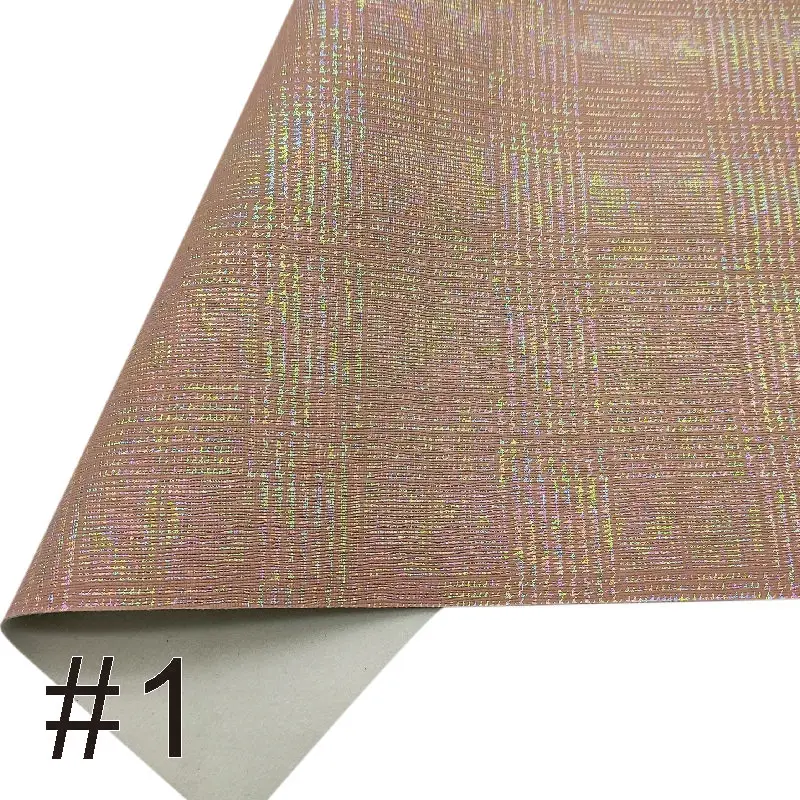 

A4 8.2"*11.8" Striped Lattice Glitter Synthetic Leather Fabric Sheets For Bows Faux Leather Fabric DIY Bags Shoes Materials