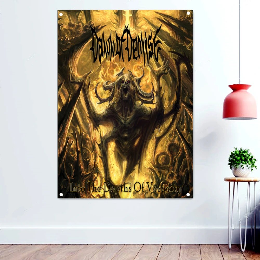 

Into The Depths Of Varacity Death Metal Artist Flags Wall Chart Tapestry Dark Art Rock Music Poster Band Icon Banner Tapestry