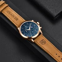2022 benyar new fashion brand mens luxury quartz watch high quality 30m waterproof leather luminous pointer watch relegio mangi