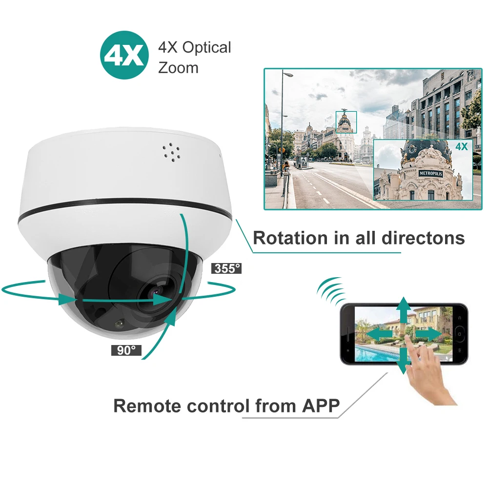 anpviz outdoor ptz ip camera dome poe 5mp hikvision compatible surveillance security auto tracking 4x zoom cam audio h 265 free global shipping