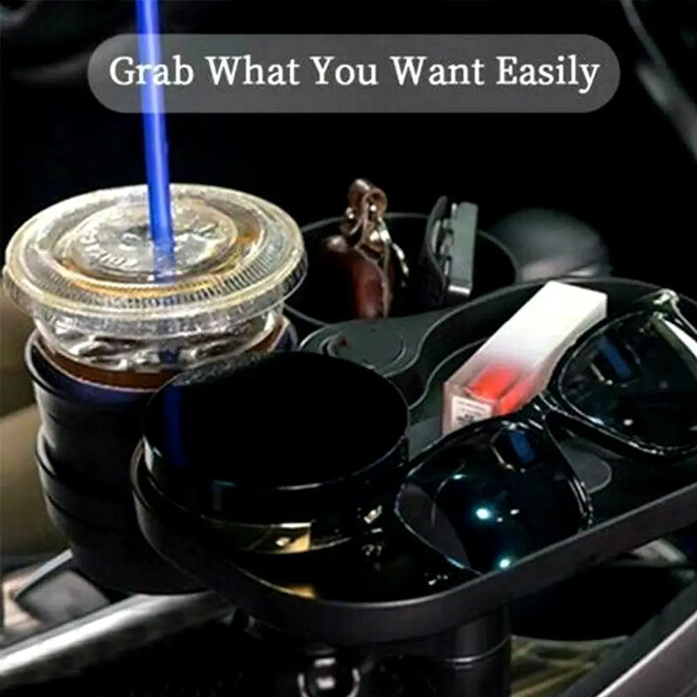 

2 in 1 Car Cup Holder Expander Adapter Space-Saving Charging Container Accessories Adjustable Base Auto Wireless With Board X7Z8