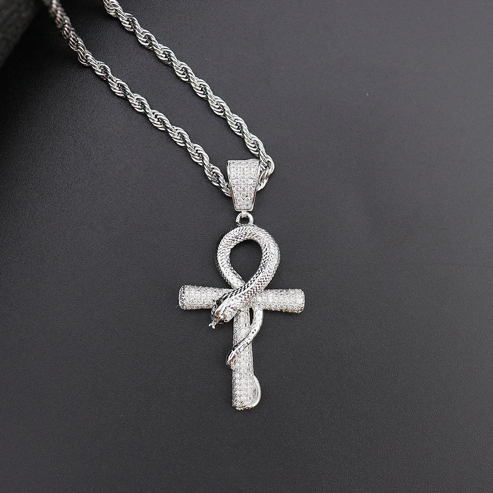 Men Viper Cross Necklaces &amp Pendant Religious Hip Hop Jewelry for Women with Stainless Steel Chain Online Shop | Украшения и