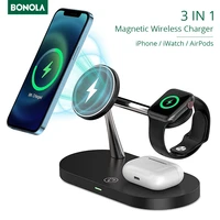 Bonola Magnetic Wireless Charger for iPhone Pro Max 13 Chargers for Apple Watch Airpods Pro Charger Holder