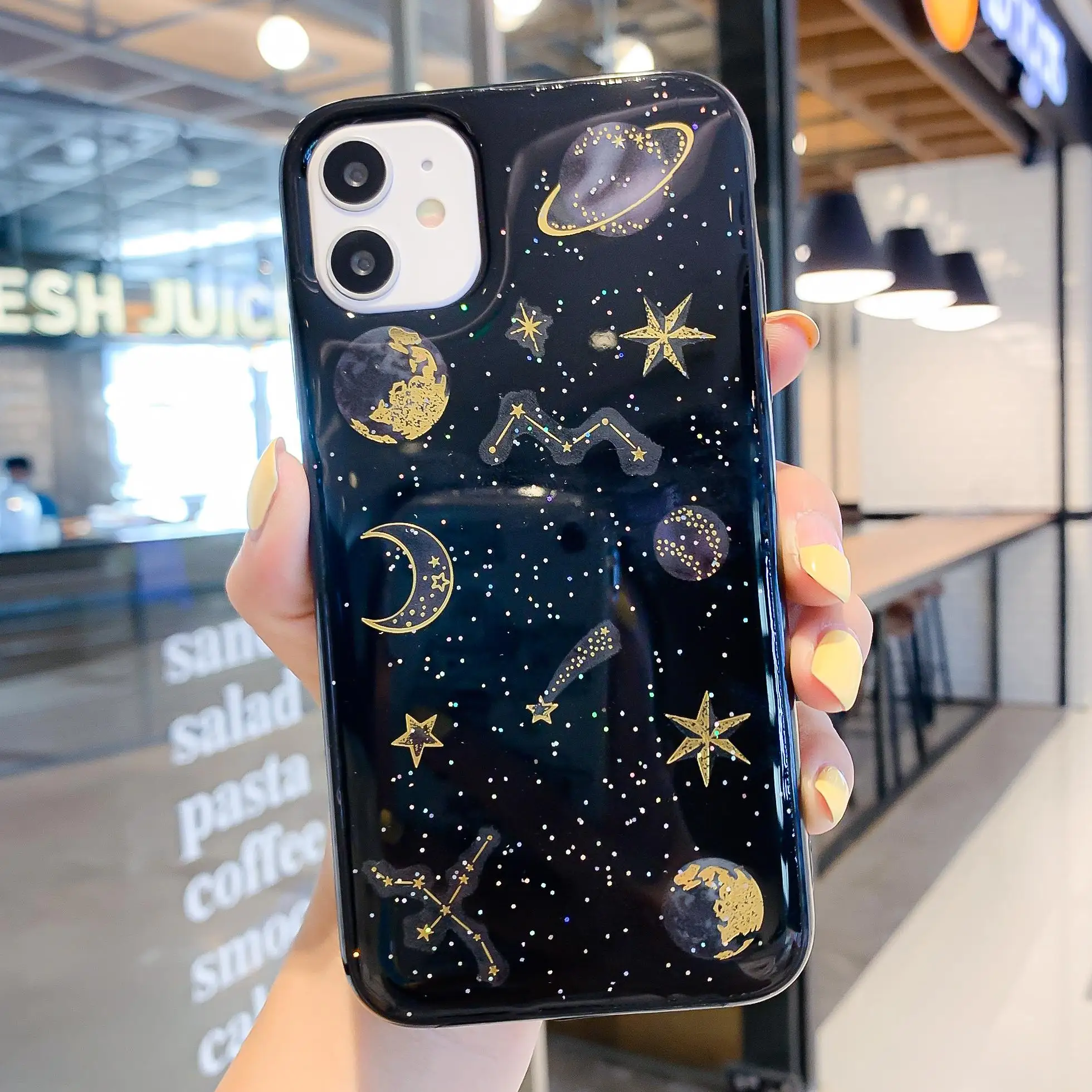 

Planet Glitter Star Moon Phone Case For IPhone 11 Pro Max XR X XS Max 8 7 6 6s Plus Glitter Bling Sparkle Soft TPU Phone Cover