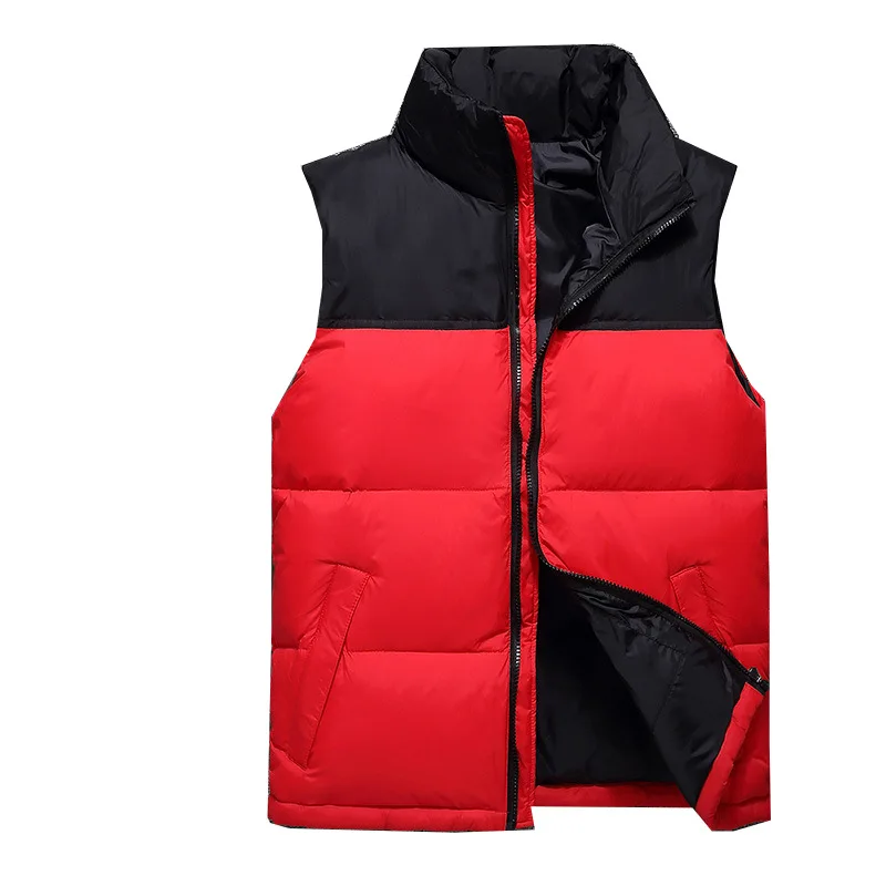 

Winter Down Jacket Vest Casual Patchwork Vest Jackets Men Warm Sleeveless Men Zipper Thicken Waistcoat Gilet Hommen Outerwear