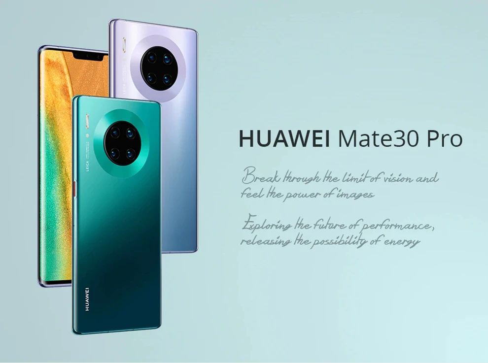 Мобильный телефон huawei mate 30 Pro Kirin 990 Android 10,0 6,5" 2400x1176 8 ГБ ОЗУ 256 Гб ПЗУ 40 Мп+ 40 Мп+ 32 МП 40 Вт зарядка IP68