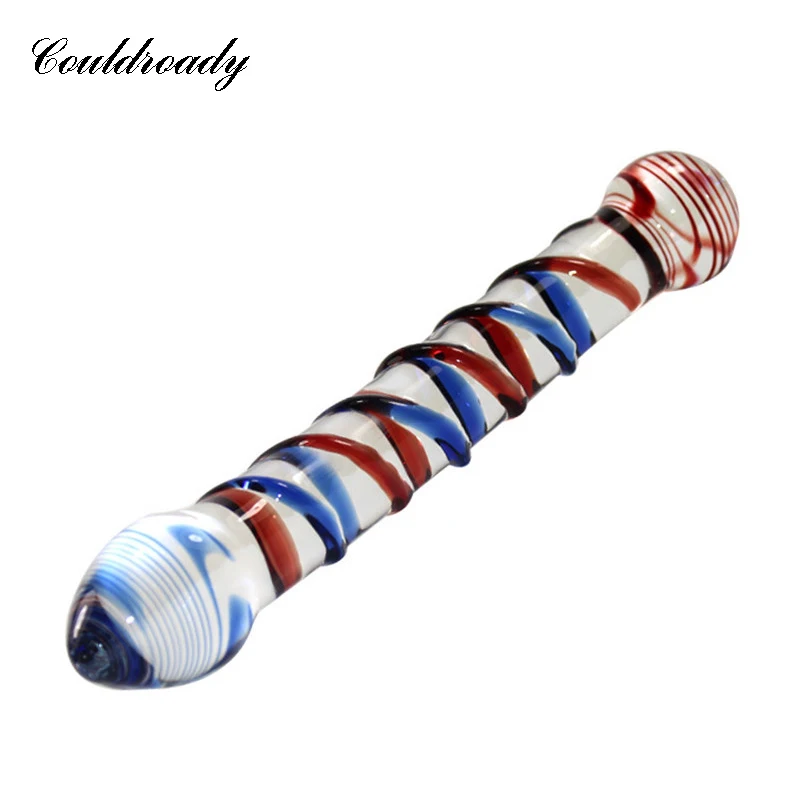 Красочный двухсторонний искусственный пенис со стразами Анальная пробка