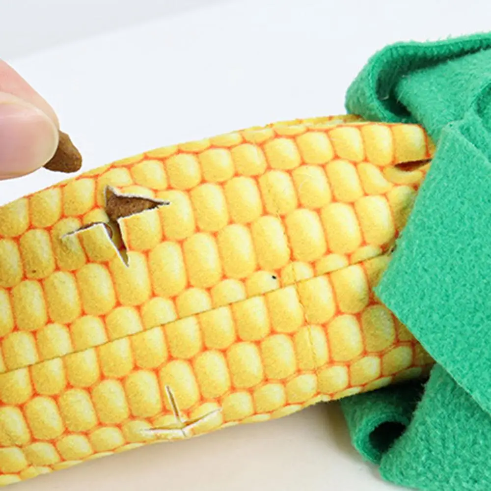 

Yellow Two-in-One Corn Shape Food Spilled Plush Toy Chew Teeth Cleaning Pet Simulation Entertainment Puzzle Bite Resistant Toy
