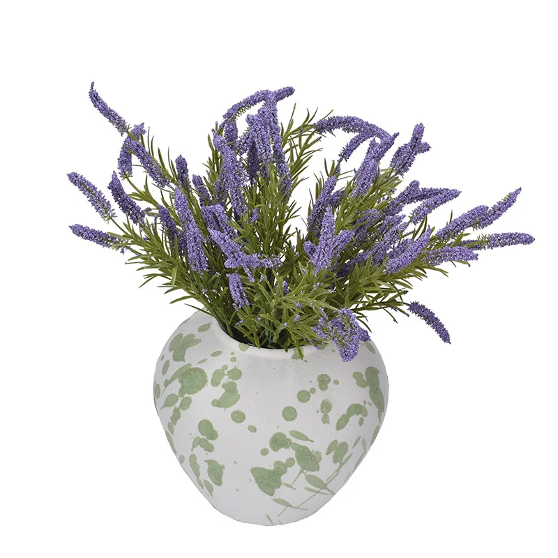

10 piece/lot Simulation Lavender Cross-border hairy wheat spike fake bouquet Home wedding simulation flower purple 25 head