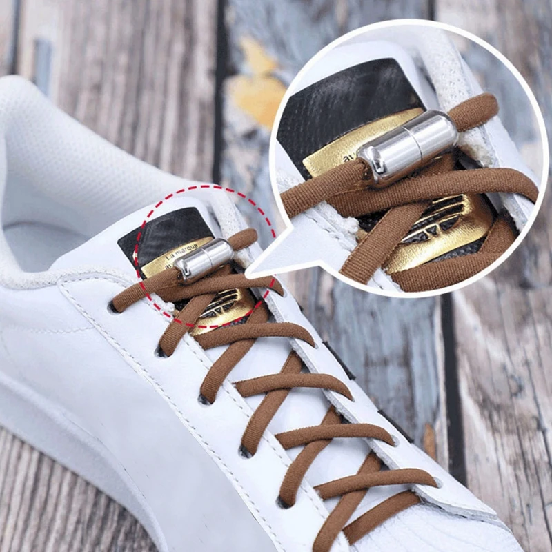 

1Pair No Tie Shoelaces Round Elastic Round Pink Shoe Laces for Kids and Adult Sneakers Shoelace Quick Lazy Laces Shoestrings