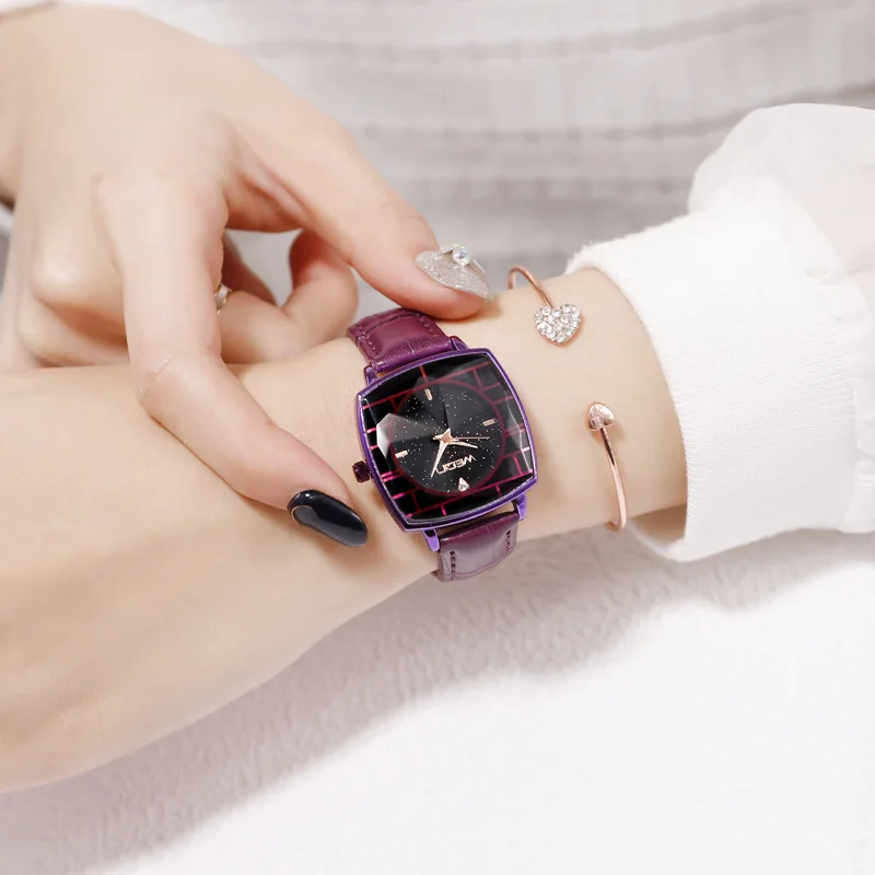 

Women's Watches Korean Fashion Fashion Belt Ladies Watch Square Stars