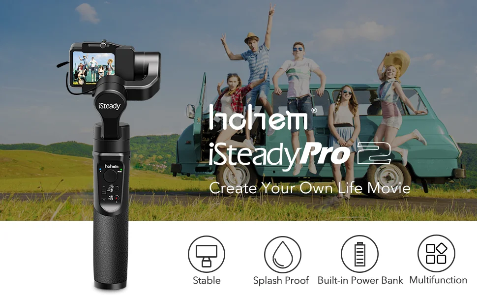 HOHEM iSteady Pro 2/Pro 3-осевая карманная брызгозащищенное с шарнирным замком для DJI Osmo Экшн камера Gopro Hero 7/6/5/4/3 SJCAM YI Action Камера