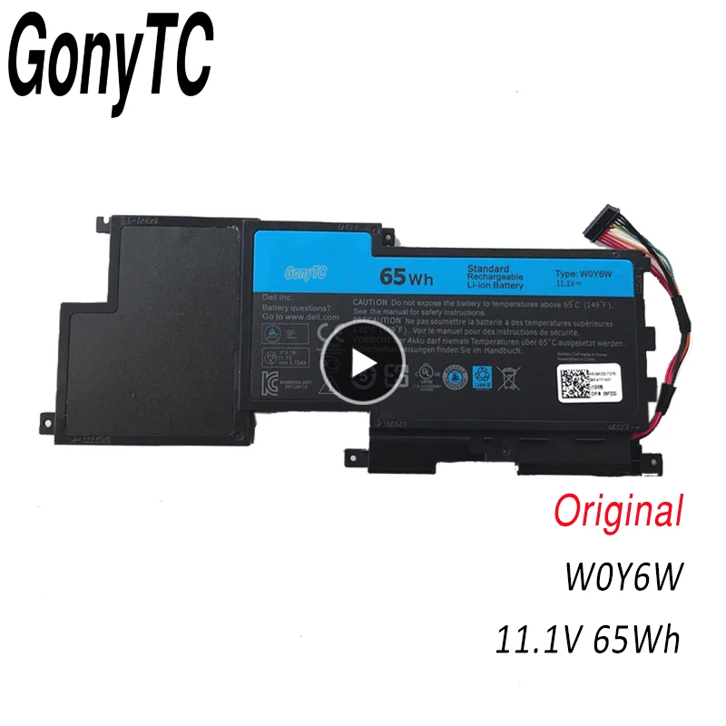 

GONYTC W0Y6W Original Laptop battery For Dell Latitude XPS 15 15-L521X WOY6W 9F233 3NPC0 Tablet 11.1V 65wh